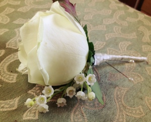 Rose and Lily of the Valley Buttonhole