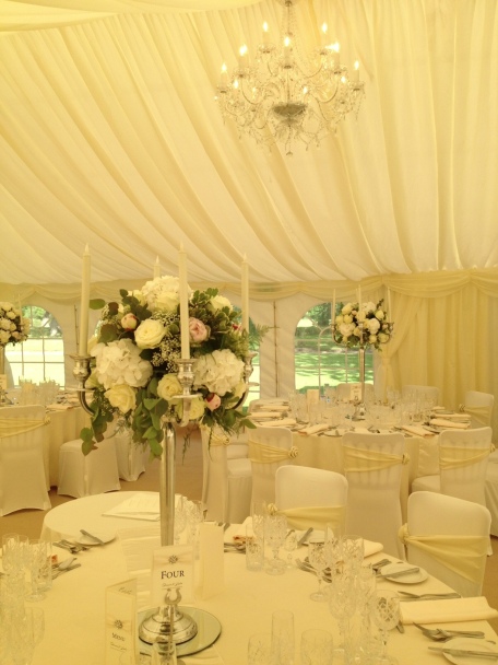Candelabras in the marquee